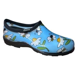 Sloggers Blue Blue Print Women's SZ 9 Waterproof Garden Shoes/ Clogs. Outdoor